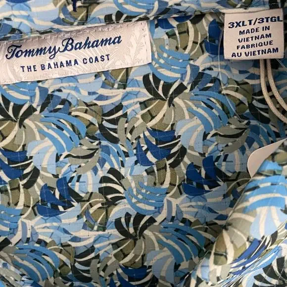 Tommy Bahama Shirt Men's 3XLT Big & Tall Bahama Coast Chico Palms Blue NEW